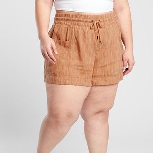 Athleta Cabo Linen Textured Seina Beige 4" Short, size 26